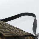 FENDI Zucca Canvas Mamma Baguette Shoulder Bag Black Brown Auth 185432V-8