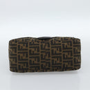 FENDI Zucca Canvas Mamma Baguette Shoulder Bag Black Brown Auth 185432V-5