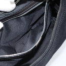 FENDI Mamma Baguette Shoulder Bag Cotton Jersey Black Silver Auth 185434V-18