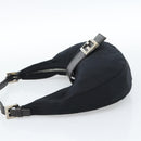 FENDI Mamma Baguette Shoulder Bag Cotton Jersey Black Silver Auth 185434V-3