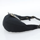 FENDI Mamma Baguette Shoulder Bag Cotton Jersey Black Silver Auth 185434V-4