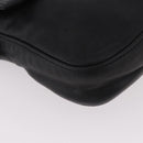 FENDI Mamma Baguette Shoulder Bag Leather Black Silver Auth 185435SAV-15