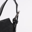 FENDI Mamma Baguette Shoulder Bag Leather Black Silver Auth 185435SAV-19