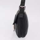 FENDI Mamma Baguette Shoulder Bag Leather Black Silver Auth 185435SAV-3