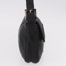 FENDI Mamma Baguette Shoulder Bag Leather Black Silver Auth 185435SAV-4