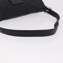 FENDI Mamma Baguette Shoulder Bag Leather Black Silver Auth 185435SAV-7