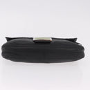 FENDI Mamma Baguette Shoulder Bag Leather Black Silver Auth 185435SAV-5