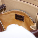 FENDI Shoulder Bag Harako Leather Beige Silver Auth 185436V-26