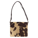 FENDI Shoulder Bag Harako Leather Beige Silver Auth 185436V-3