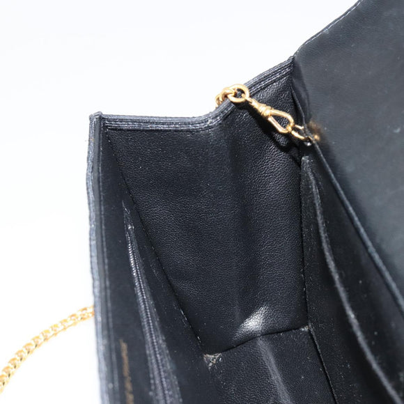 CHANEL Matelasse 25 Chain Shoulder Bag Denim Black Gold CC Auth 185437SAM