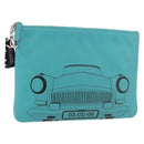 CHANEL Coco Havana Clutch Bag Lamb Skin Turquoise Blue Silver Auth 185438V-1