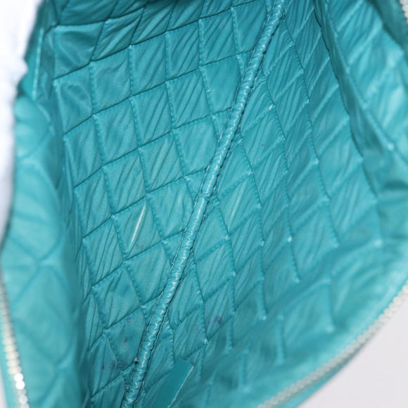 CHANEL Coco Havana Clutch Bag Lamb Skin Turquoise Blue Silver Auth 185438V