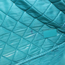 CHANEL Coco Havana Clutch Bag Lamb Skin Turquoise Blue Silver Auth 185438V-11
