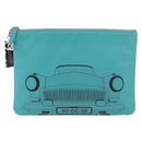 CHANEL Coco Havana Clutch Bag Lamb Skin Turquoise Blue Silver Auth 185438V-13