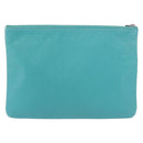 CHANEL Coco Havana Clutch Bag Lamb Skin Turquoise Blue Silver Auth 185438V-2