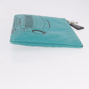 CHANEL Coco Havana Clutch Bag Lamb Skin Turquoise Blue Silver Auth 185438V-3
