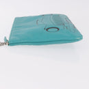 CHANEL Coco Havana Clutch Bag Lamb Skin Turquoise Blue Silver Auth 185438V-4