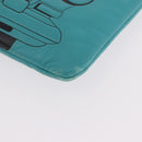 CHANEL Coco Havana Clutch Bag Lamb Skin Turquoise Blue Silver Auth 185438V-14