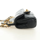 CHANEL Matelasse Chain Shoulder Pouch Lamb Skin 2way Black CC Auth 185439SAM-4