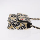 CHANEL Chain Shoulder Pouch Mini Matelasse 12 Satin Beige Gold CC Auth 185440M-3
