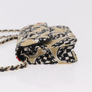CHANEL Chain Shoulder Pouch Mini Matelasse 12 Satin Beige Gold CC Auth 185440M-4