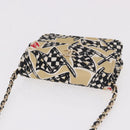 CHANEL Chain Shoulder Pouch Mini Matelasse 12 Satin Beige Gold CC Auth 185440M-6