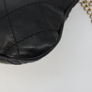 CHANEL Wild Stitch Chain Shoulder Bag Lamb Skin Black Gold CC Auth 185441M-15