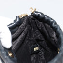 CHANEL Wild Stitch Chain Shoulder Bag Lamb Skin Black Gold CC Auth 185441M-19