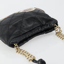 CHANEL Wild Stitch Chain Shoulder Bag Lamb Skin Black Gold CC Auth 185441M-6