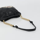 CHANEL Wild Stitch Chain Shoulder Bag Lamb Skin Black Gold CC Auth 185441M-7