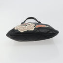 CHANEL Wild Stitch Chain Shoulder Bag Lamb Skin Black Gold CC Auth 185441M-5