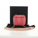 CHANEL Chain Vanity Shoulder Bag Lamb Skin Pink Gold CC Auth 185442SAM-12