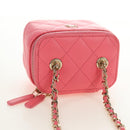 CHANEL Chain Vanity Shoulder Bag Lamb Skin Pink Gold CC Auth 185442SAM-7