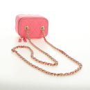 CHANEL Chain Vanity Shoulder Bag Lamb Skin Pink Gold CC Auth 185442SAM-8