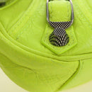 BALENCIAGA Chain Le Cagole Mini Bag Leather 2way Green Silver Auth 185444M-14