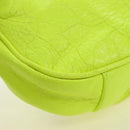 BALENCIAGA Chain Le Cagole Mini Bag Leather 2way Green Silver Auth 185444M-16