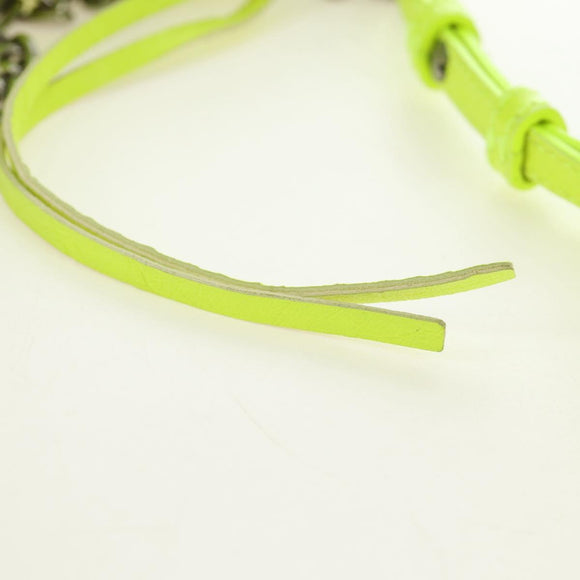 BALENCIAGA Chain Le Cagole Mini Bag Leather 2way Green Silver Auth 185444M