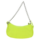 BALENCIAGA Chain Le Cagole Mini Bag Leather 2way Green Silver Auth 185444M-3