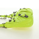 BALENCIAGA Chain Le Cagole Mini Bag Leather 2way Green Silver Auth 185444M-4