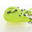BALENCIAGA Chain Le Cagole Mini Bag Leather 2way Green Silver Auth 185444M-5