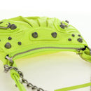 BALENCIAGA Chain Le Cagole Mini Bag Leather 2way Green Silver Auth 185444M-6
