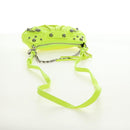 BALENCIAGA Chain Le Cagole Mini Bag Leather 2way Green Silver Auth 185444M-9