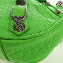 BALENCIAGA Chain Le Cagole Mini Bag Leather 2way Green 695814 Auth 185445M-17
