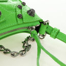 BALENCIAGA Chain Le Cagole Mini Bag Leather 2way Green 695814 Auth 185445M-20