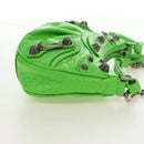 BALENCIAGA Chain Le Cagole Mini Bag Leather 2way Green 695814 Auth 185445M-4