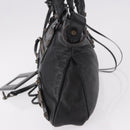 BALENCIAGA The First Hand Bag Leather 2way Black 103208 Auth 185447M-4
