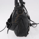 BALENCIAGA The First Hand Bag Leather 2way Black 103208 Auth 185447M-5