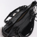 BALENCIAGA The First Hand Bag Leather 2way Black 103208 Auth 185447M-6