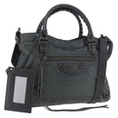 BALENCIAGA The Town Hand Bag Leather 2way Green 240579 Auth 185448M-1