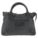 BALENCIAGA The Town Hand Bag Leather 2way Green 240579 Auth 185448M-13